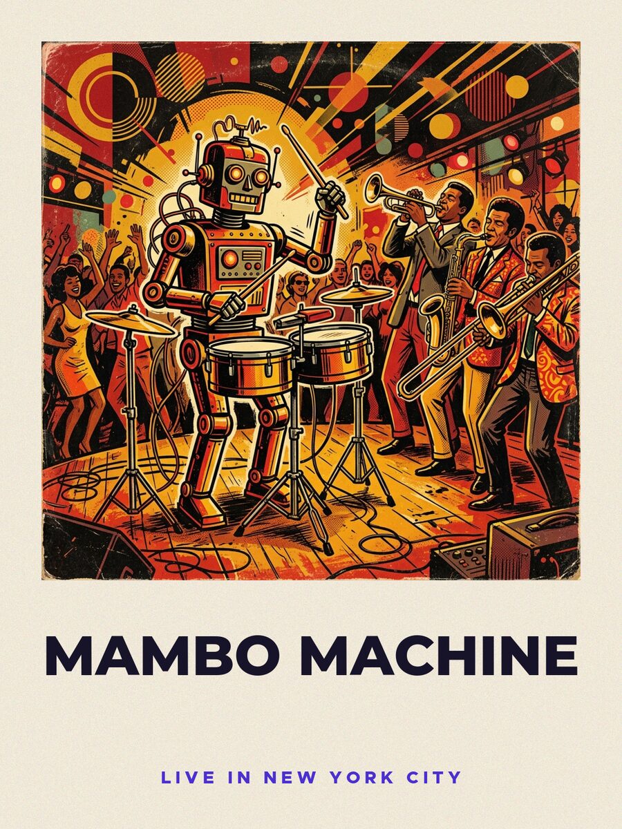 Gig poster, signed by Mambo Machine