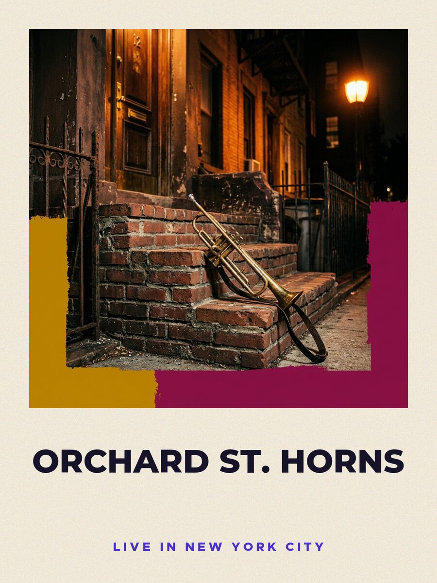 Gig poster, signed by Orchard St. Horns
