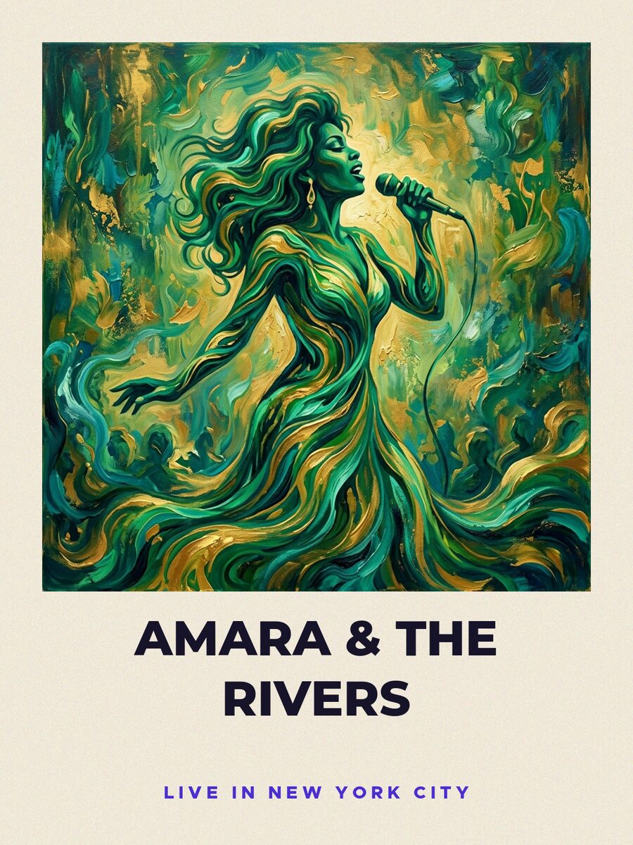 Gig poster, signed by Amara & the Rivers