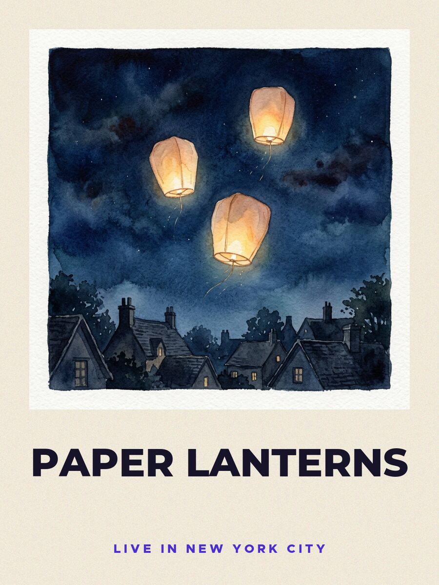 Gig poster, signed by Paper Lanterns