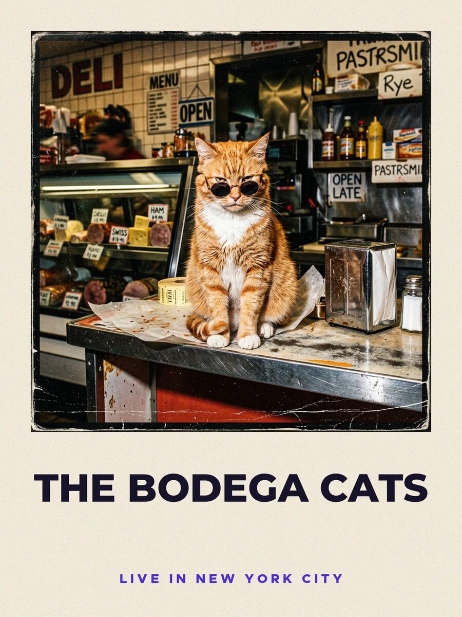 Gig poster, signed by The Bodega Cats