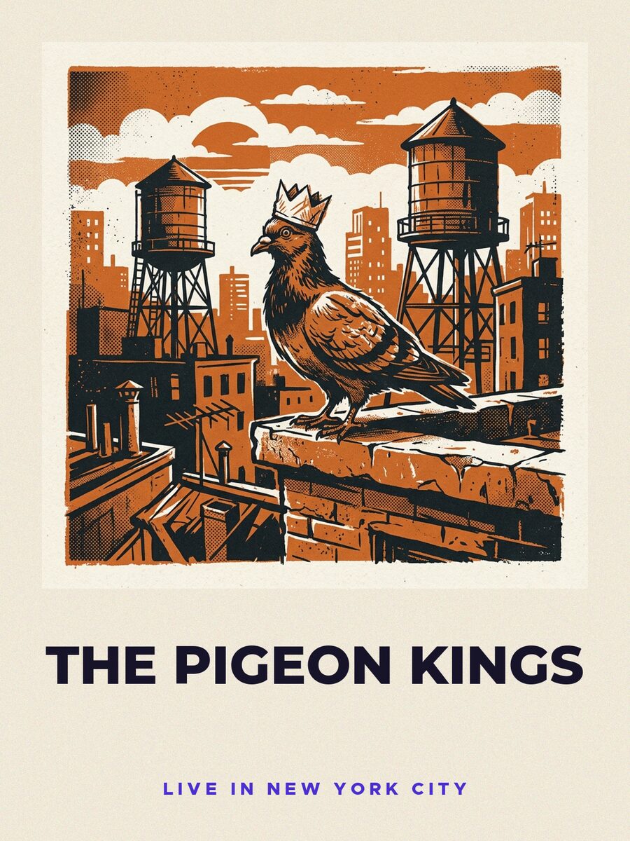Gig poster, signed by The Pigeon Kings