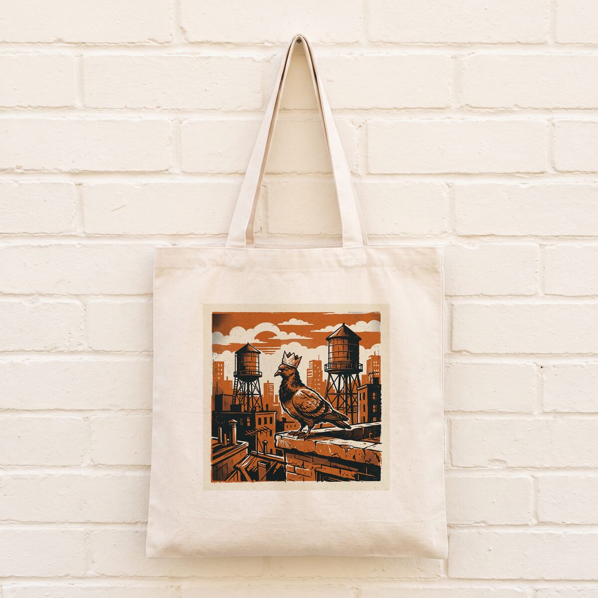 Rooftop Royalty tote by The Pigeon Kings