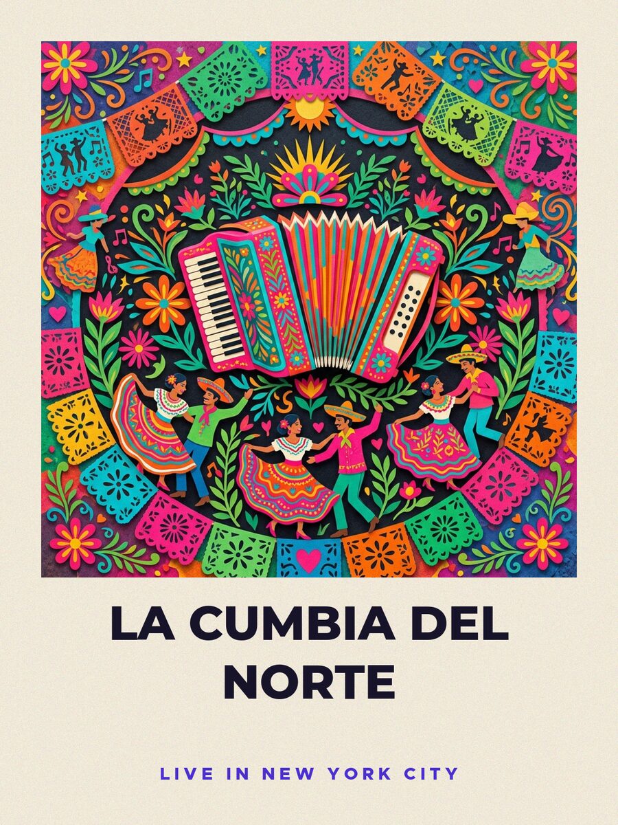 Gig poster, signed by La Cumbia del Norte