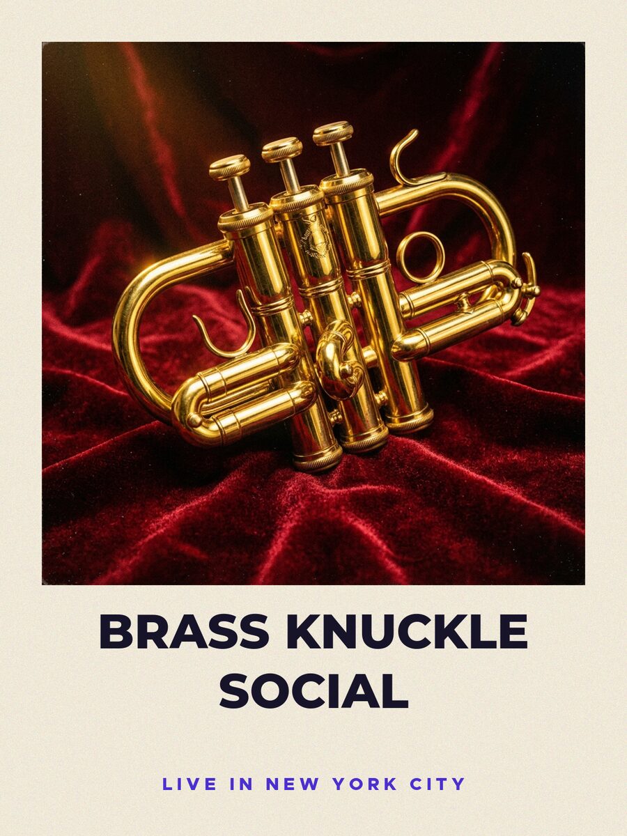 Gig poster, signed by Brass Knuckle Social