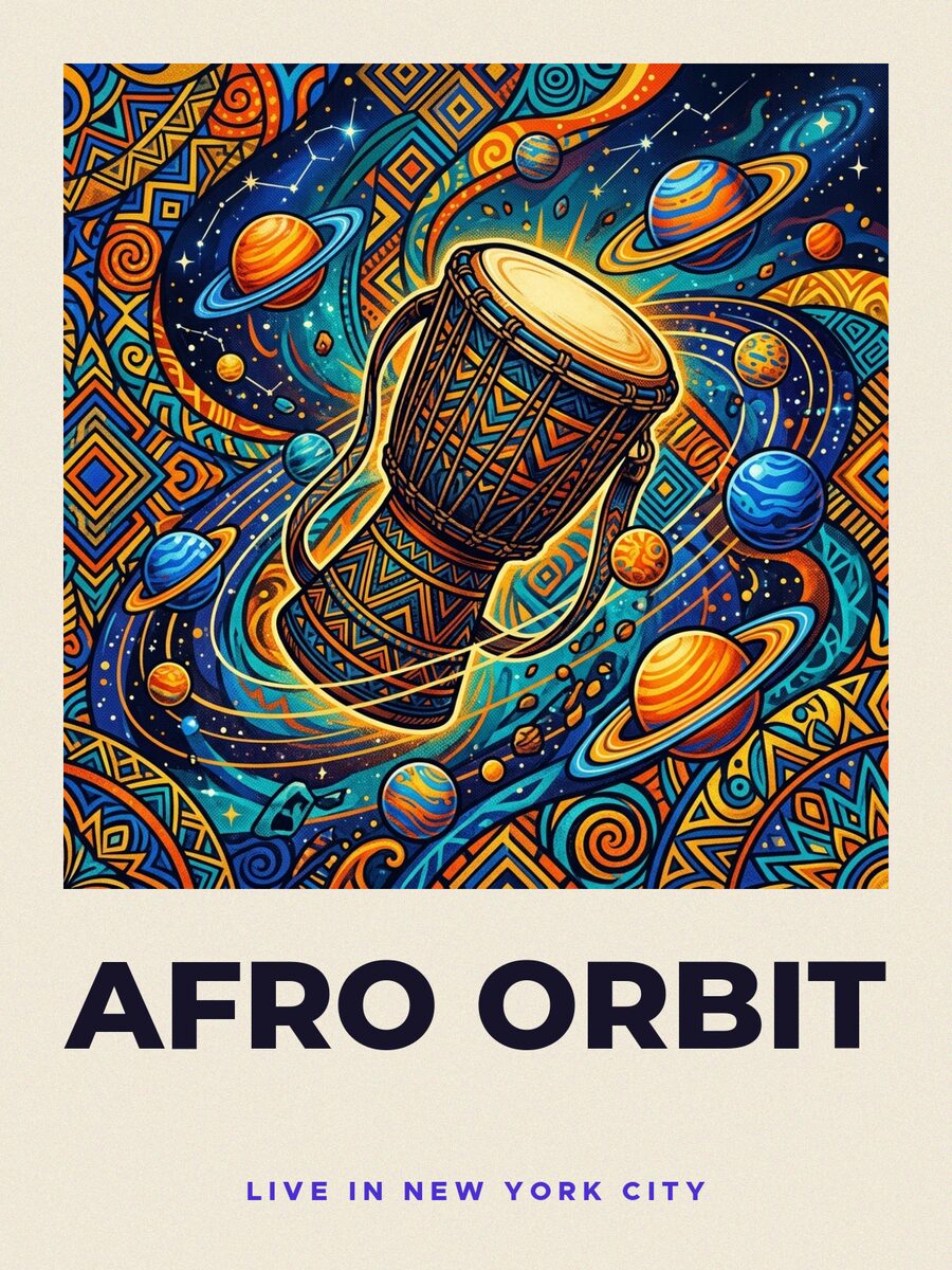 Gig poster, signed by Afro Orbit
