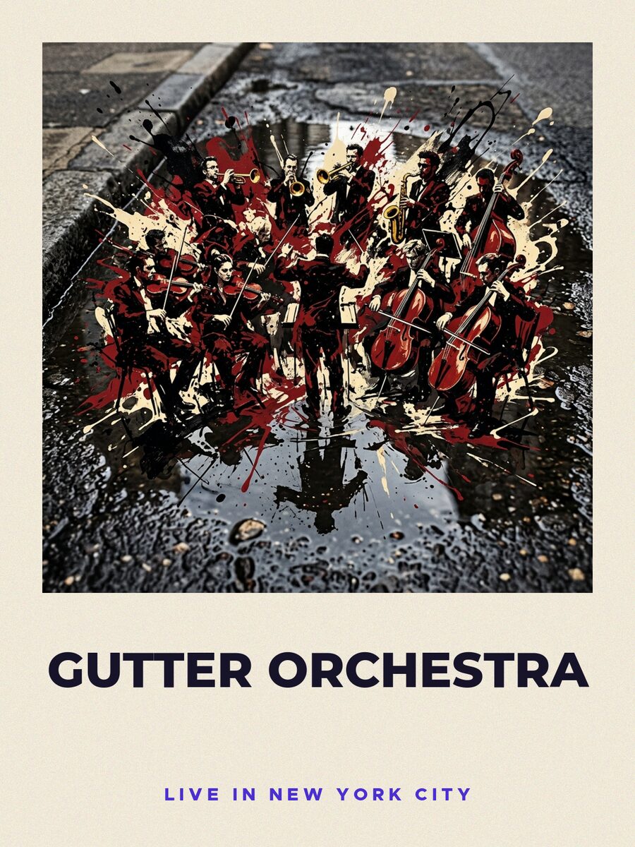 Gig poster, signed by Gutter Orchestra