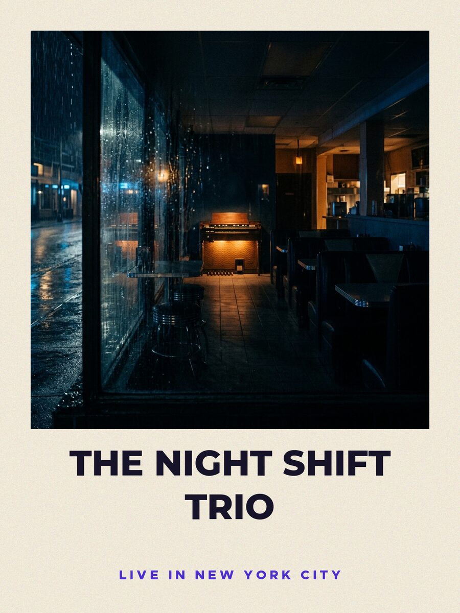 Gig poster, signed by The Night Shift Trio